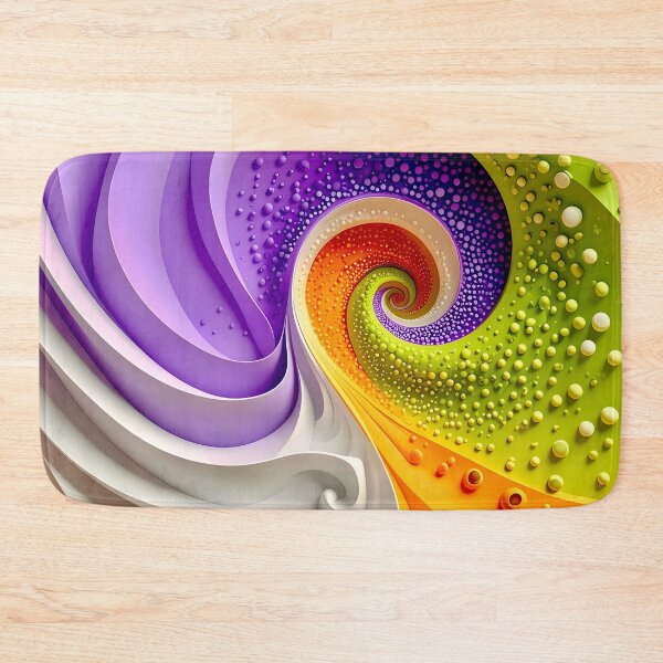 Item preview, Colorful Abstract Spiral Pattern in Purple Orange Green designed and sold by Vicky Brago-Mitchell®.