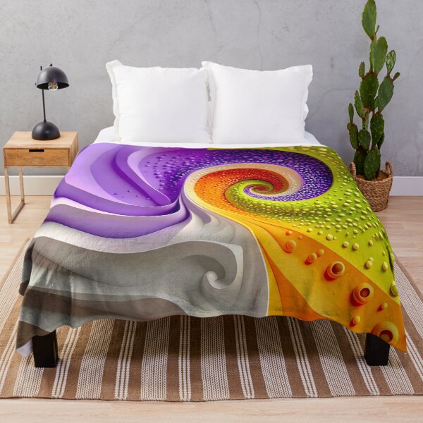Item preview, Colorful Abstract Spiral Pattern in Purple Orange Green designed and sold by Vicky Brago-Mitchell®.