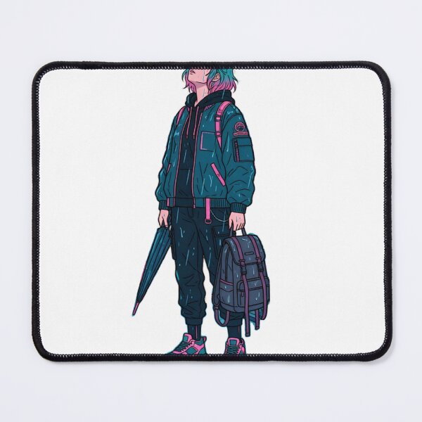 Item preview, Cyberpunk Neo Tokyo Rain - Retro 90s Anime Girl designed and sold by Aesthetic Arc Designs.