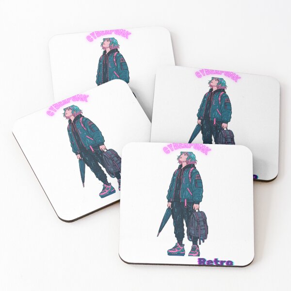 Item preview, Cyberpunk Neo Tokyo Rain - Retro 90s Anime Girl designed and sold by Aesthetic Arc Designs.