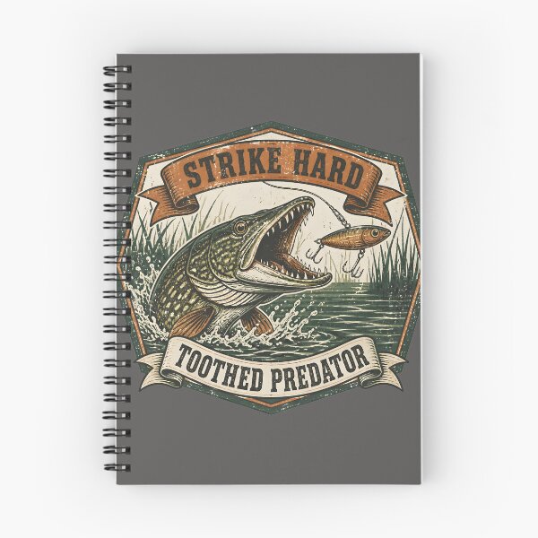 Item preview, Strike Hard Jerkbait Pike - Vintage Hexagon Predator Emblem designed and sold by ThirdShiftLab.