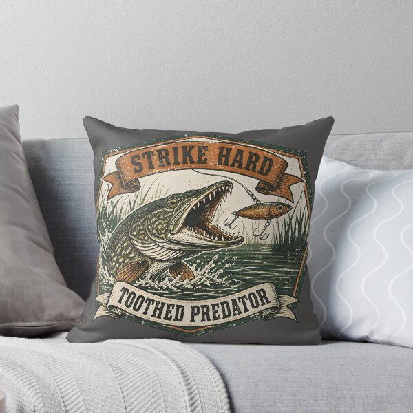 Item preview, Strike Hard Jerkbait Pike - Vintage Hexagon Predator Emblem designed and sold by ThirdShiftLab.