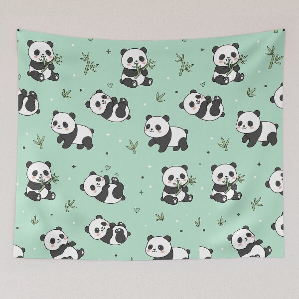 Item preview, Kawaii Black and White Panda Seamless Pattern Design by MNS designed and sold by ashenlocs.