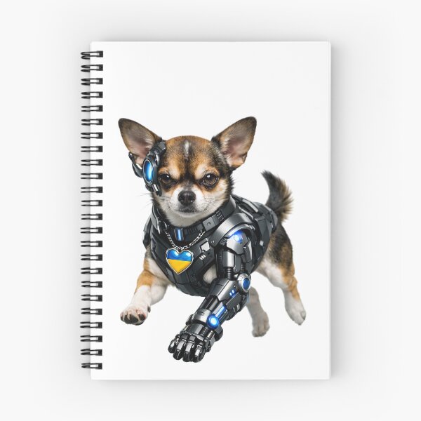 Item preview, Cyborg Chihuahua with Ukrainian Heart Pendant  designed and sold by Agnisherl.