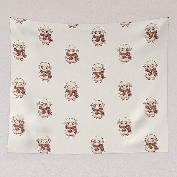Item preview, Kawaii Sheep With Welsh Scarf & Rugby Ball – Cute Welsh Sticker designed and sold by Cerys-GS.