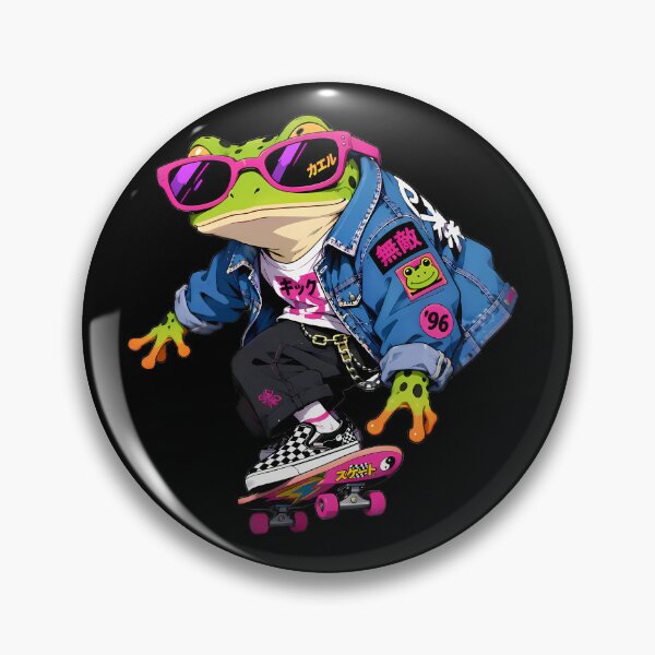 Item preview, Skater Frog In Denim Jacket Sunglasses designed and sold by Linework Studio.