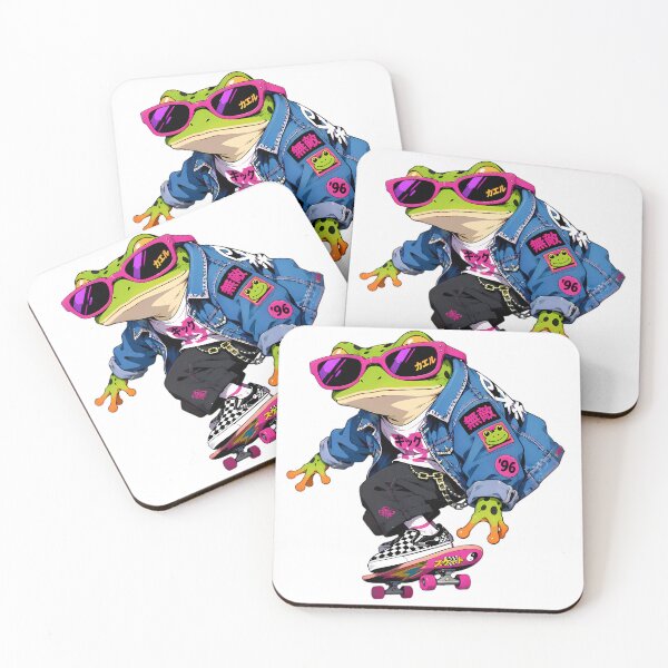 Item preview, Skater Frog In Denim Jacket Sunglasses designed and sold by Linework Studio.