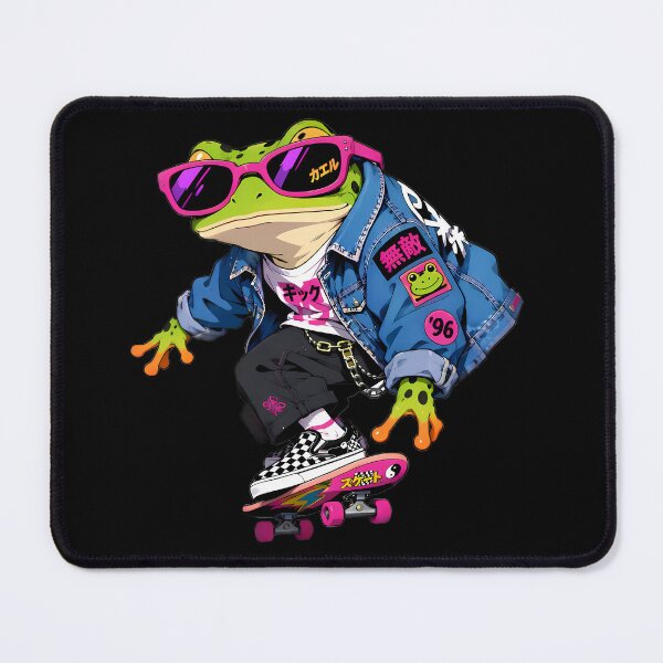 Item preview, Skater Frog In Denim Jacket Sunglasses designed and sold by Linework Studio.