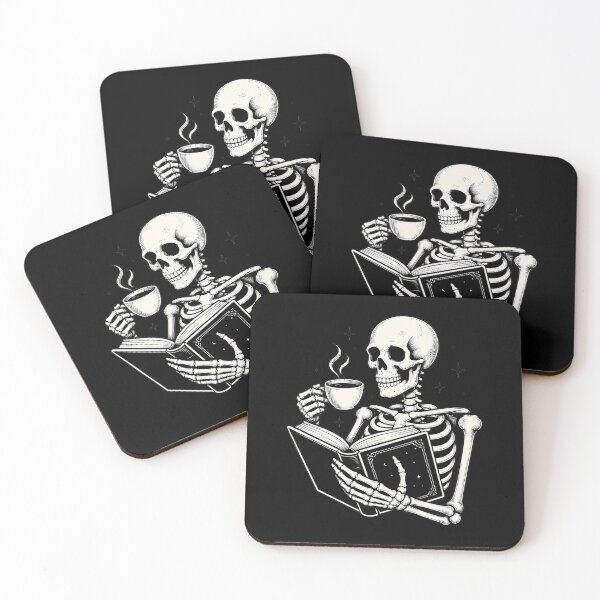 Item preview, Skeleton Reading a Book, Book Lover, Cozy Aesthetic, Dark Academia Spooky Season Reader  designed and sold by Quiajia.