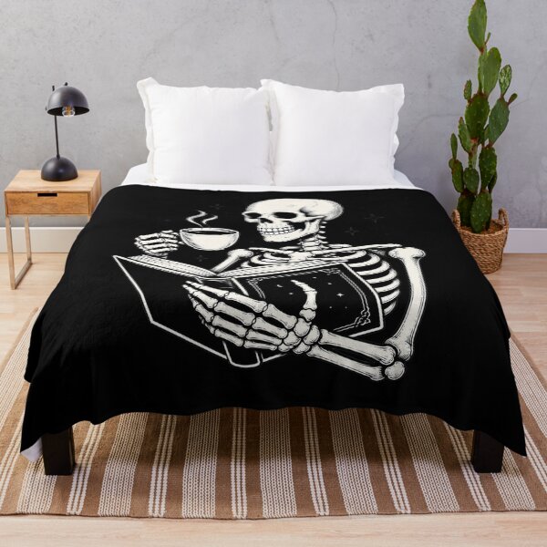 Item preview, Skeleton Reading a Book, Book Lover, Cozy Aesthetic, Dark Academia Spooky Season Reader designed and sold by Quiajia.