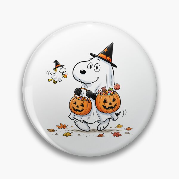 Item preview, Snoopy Halloween Ghost Carrying Pumpkin Candy Buckets. designed and sold by glendahabie.