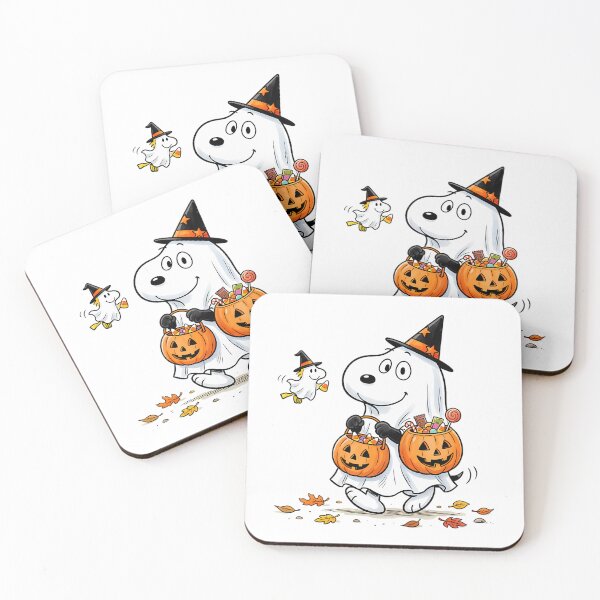 Item preview, Snoopy Halloween Ghost Carrying Pumpkin Candy Buckets. designed and sold by glendahabie.