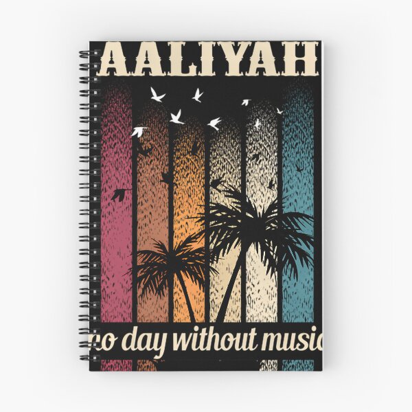 Item preview, AALIYAH - "no day without music" - Retro Palm Trees and Birds #4345 designed and sold by VividVortey.