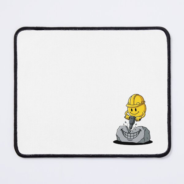 Item preview, Yellow Smiley Construction Worker Jackhammering Rock Smile designed and sold by Rare By Hero.