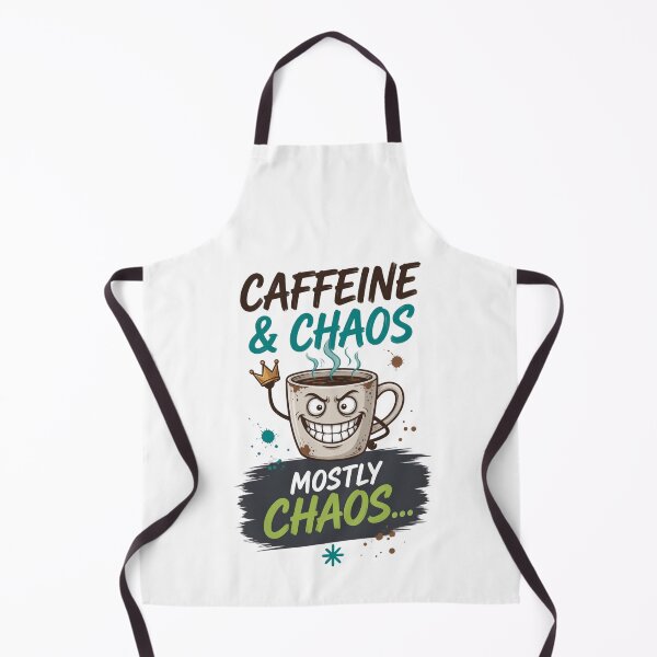 Item preview, Caffeine & Chaos – Mostly Chaos Funny Coffee Design designed and sold by Inky Accessories.