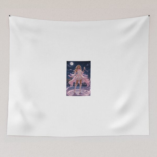 Item preview, Magical Girl in Pink Gown Under Full Moon designed and sold by CathryneDelamort.