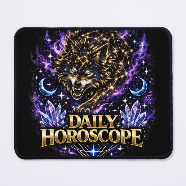 Item preview, Mystical Wolf Zodiac Daily Horoscope Astrology Cosmic Design designed and sold by irfanshikh.