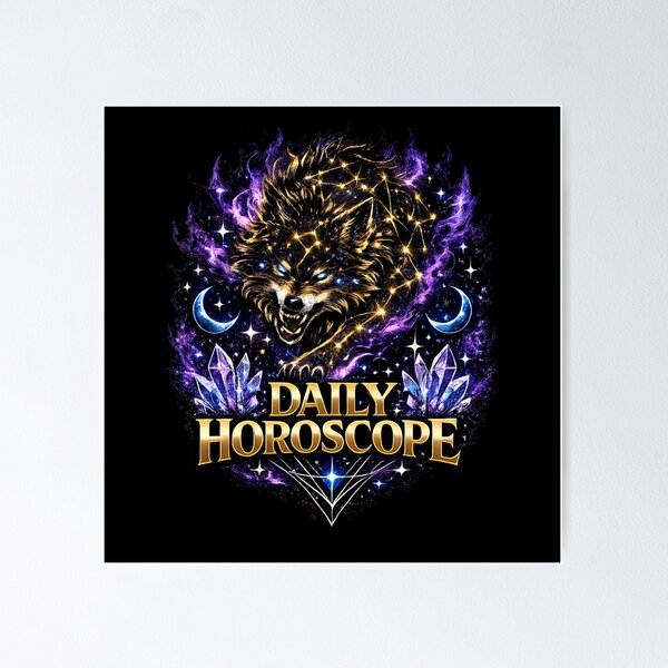 Item preview, Mystical Wolf Zodiac Daily Horoscope Astrology Cosmic Design designed and sold by irfanshikh.
