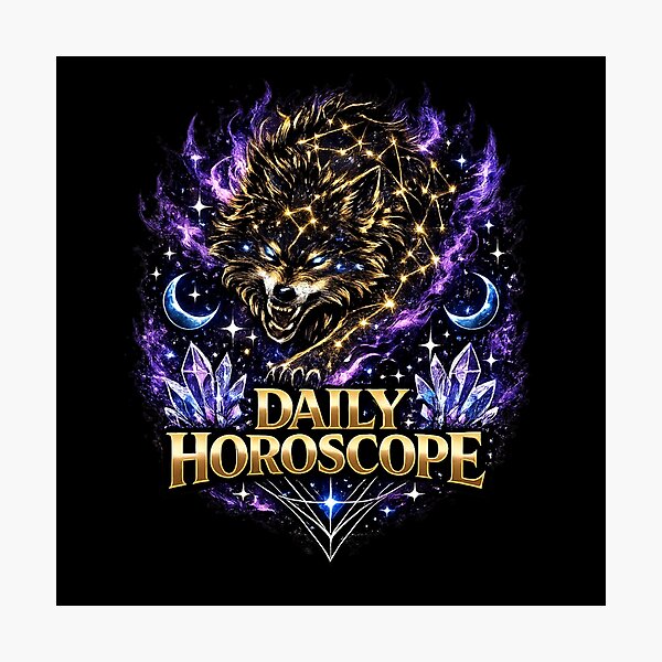 Item preview, Mystical Wolf Zodiac Daily Horoscope Astrology Cosmic Design designed and sold by irfanshikh.