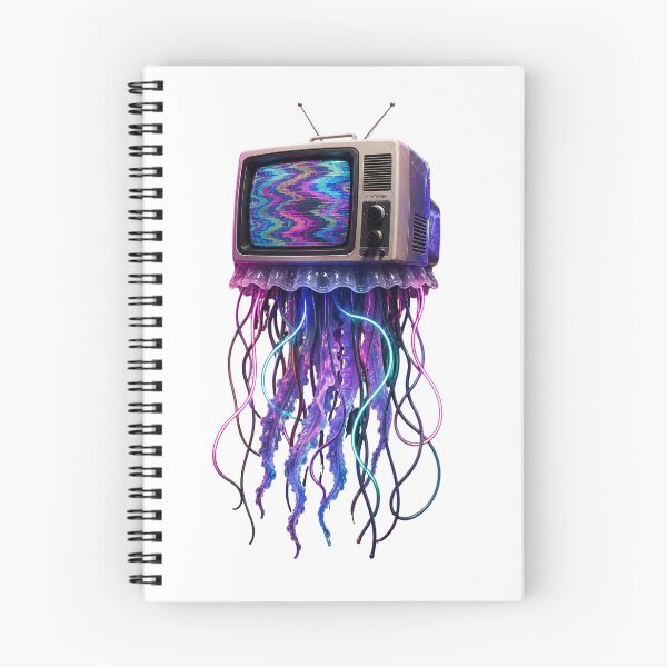Item preview, Synthwave TV Jellyfish Cyberpunk Glitch Art designed and sold by Bhinfy.