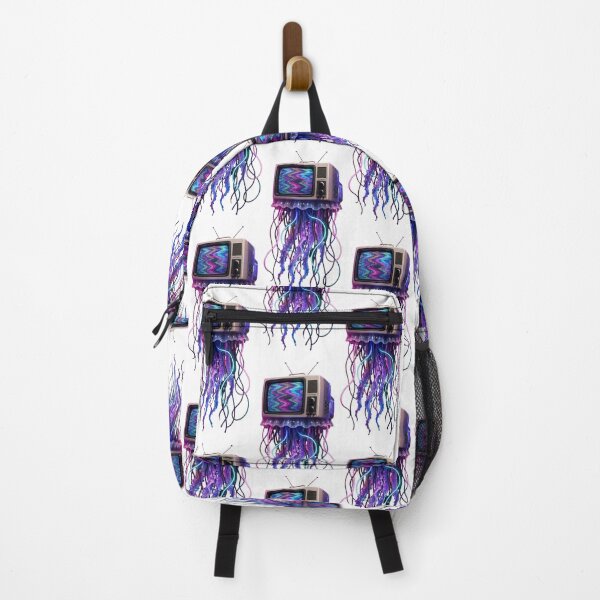 Item preview, Synthwave TV Jellyfish Cyberpunk Glitch Art designed and sold by Bhinfy.