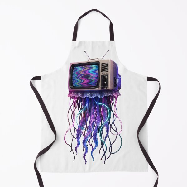 Item preview, Synthwave TV Jellyfish Cyberpunk Glitch Art designed and sold by Bhinfy.