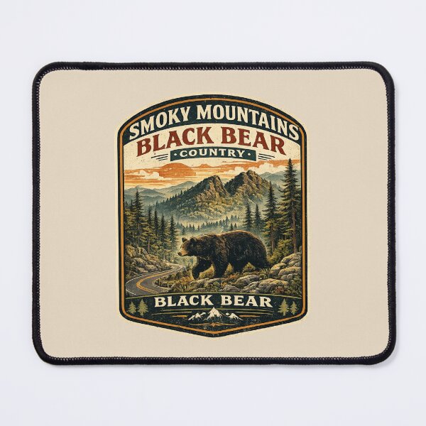 Item preview, Smoky Mountains Black Bear Retro Badge | Vintage National Park Wildlife designed and sold by Globalcitytees.