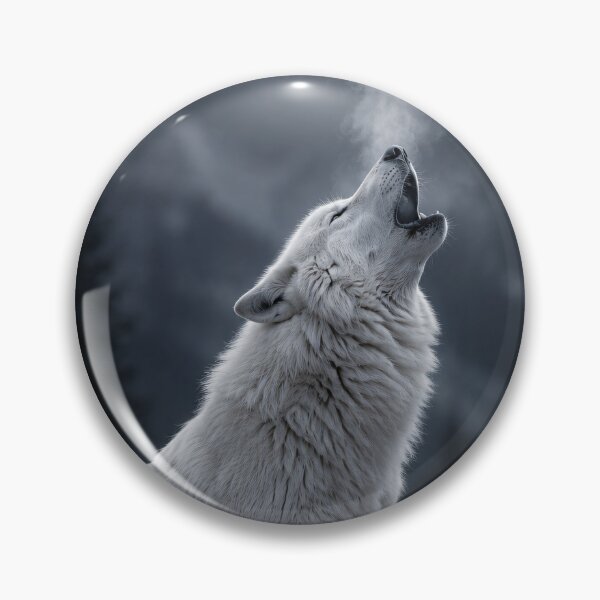 Item preview, Mystical White Wolf Howling in Night Forest designed and sold by Vaelia.