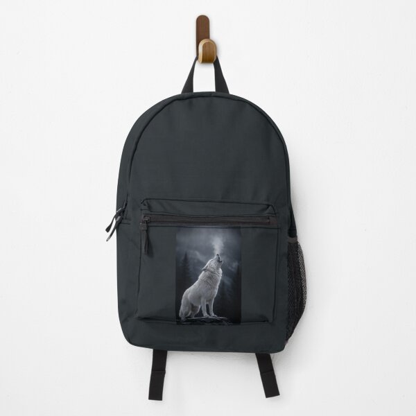Item preview, Mystical White Wolf Howling in Night Forest designed and sold by Vaelia.