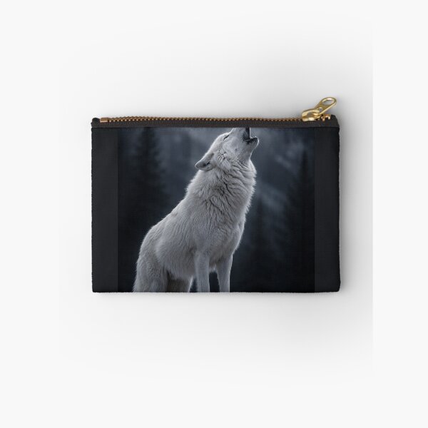 Item preview, Mystical White Wolf Howling in Night Forest designed and sold by Vaelia.