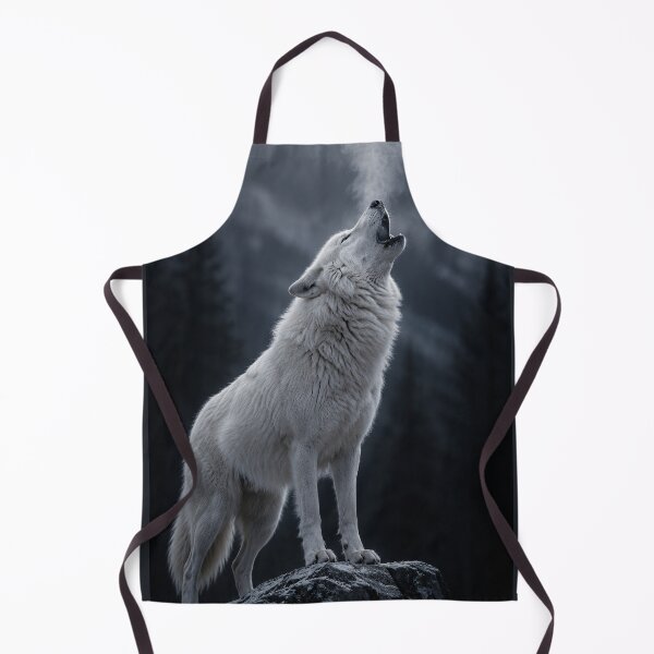 Item preview, Mystical White Wolf Howling in Night Forest designed and sold by Vaelia.