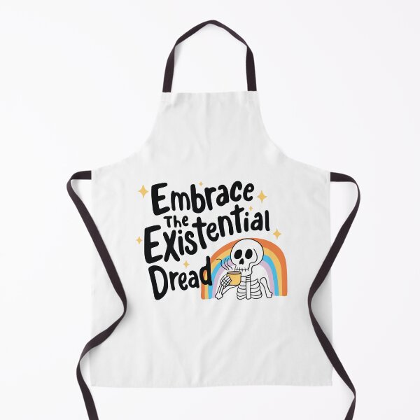 Item preview, Embrace the Existential Dread Funny Skeleton Mental Health Quote designed and sold by BrownHorse90s.