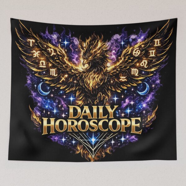 Item preview, Golden Phoenix Zodiac Daily Horoscope Astrology Cosmic Design designed and sold by irfanshikh.