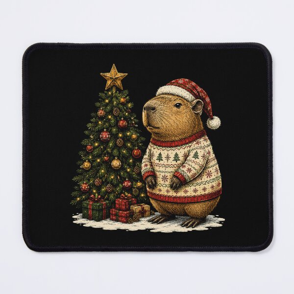 Item preview, Capybara with santa hat Christmas Tree Winter Animals designed and sold by SOUFIANE1991.