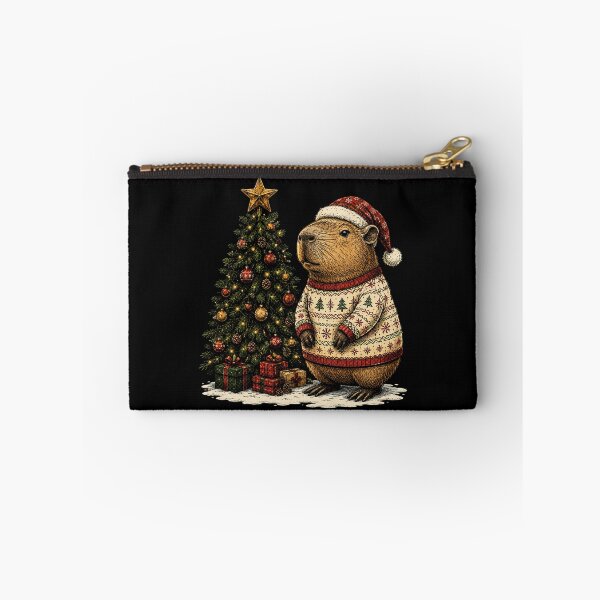 Item preview, Capybara with santa hat Christmas Tree Winter Animals   designed and sold by SOUFIANE1991.