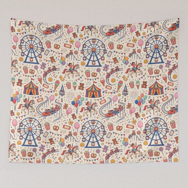 Item preview, Saturday Fun Fair | Colorful Carnival Seamless Pattern | Playful Weekend Aesthetic designed and sold by AP Digi Store.