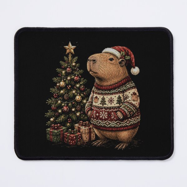 Item preview, Capybara with santa hat Christmas Tree Winter Animals designed and sold by SOUFIANE1991.