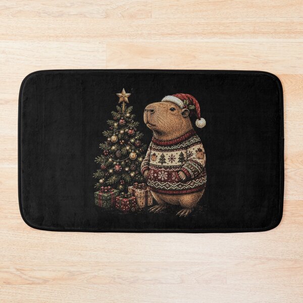 Item preview,  Capybara with santa hat Christmas Tree Winter Animals   designed and sold by SOUFIANE1991.