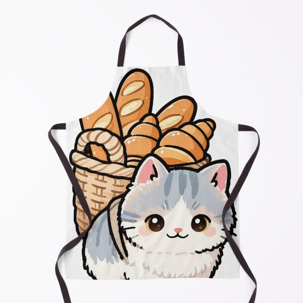 Item preview, Cute Cat with French Bread Basket | Kawaii Bakery Kitty T-Shirt designed and sold by Nuttajak.