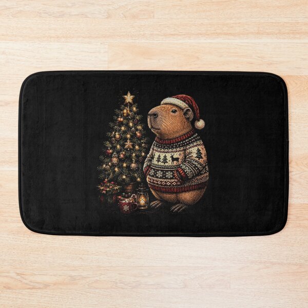 Item preview,  Capybara with santa hat Christmas Tree Winter Animals   designed and sold by SOUFIANE1991.