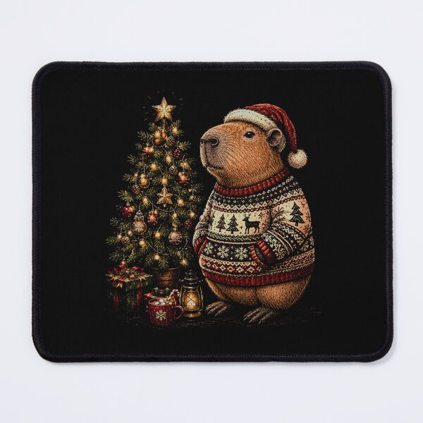 Item preview, Capybara with santa hat Christmas Tree Winter Animals designed and sold by SOUFIANE1991.