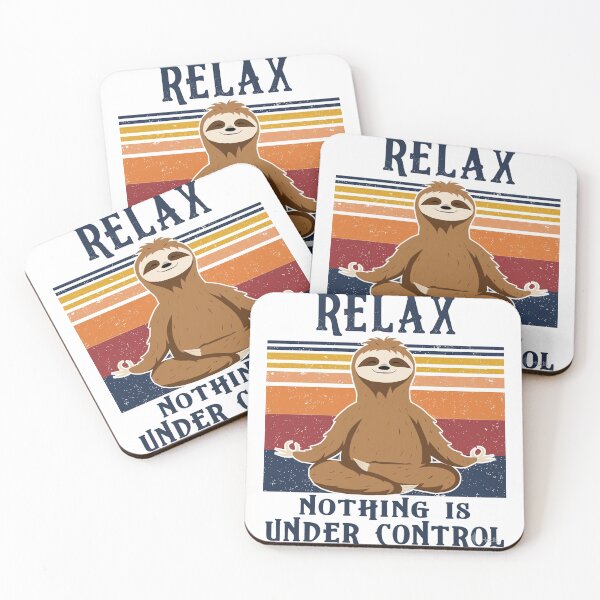 Item preview, Retro Yoga Sloth - Relax, Nothing is Under Control designed and sold by Shopeon Designs.