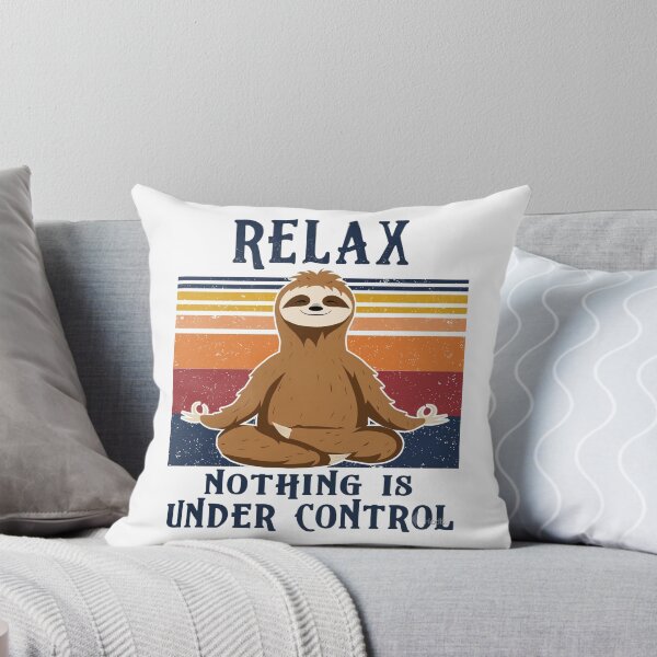 Item preview, Retro Yoga Sloth - Relax, Nothing is Under Control designed and sold by Shopeon Designs.