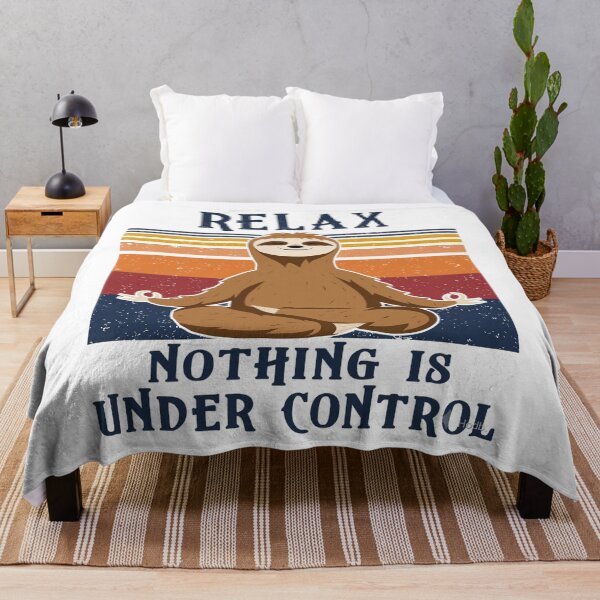 Item preview, Retro Yoga Sloth - Relax, Nothing is Under Control designed and sold by Shopeon Designs.