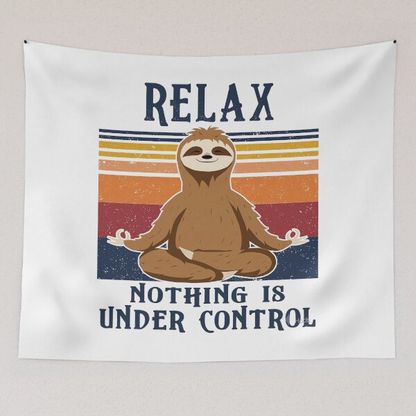 Item preview, Retro Yoga Sloth - Relax, Nothing is Under Control designed and sold by Shopeon Designs.