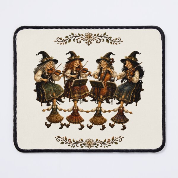 Item preview, Four Witches Playing Folk Music – Fantasy Illustration designed and sold by Alpine-Ink.