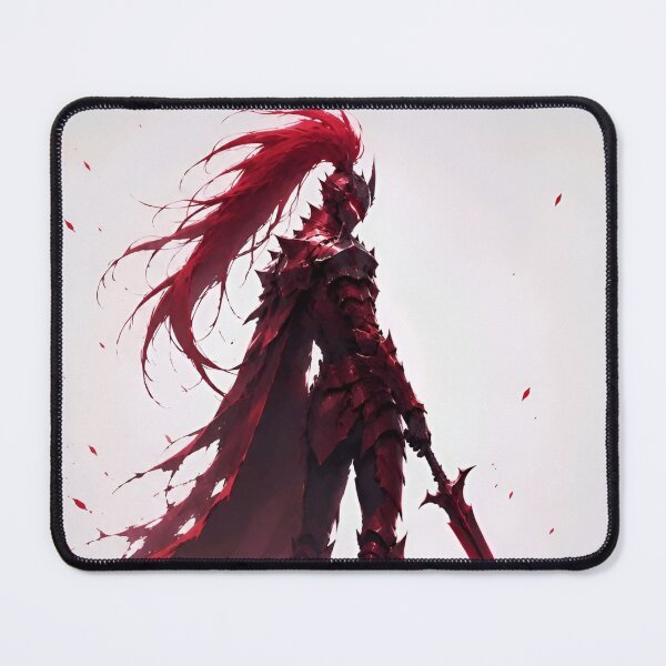Item preview, Crimson Dark Knight – Red Warrior with Long Hair and Greatsword designed and sold by Dyan4.