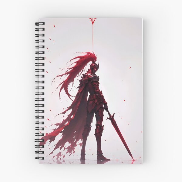 Item preview, Crimson Dark Knight – Red Warrior with Long Hair and Greatsword designed and sold by Dyan4.