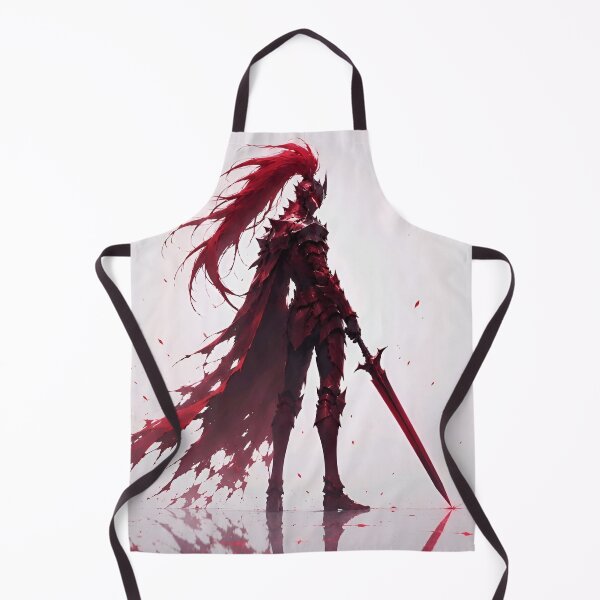 Item preview, Crimson Dark Knight – Red Warrior with Long Hair and Greatsword designed and sold by Dyan4.