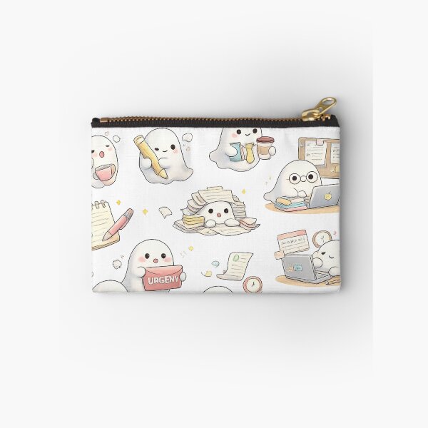 Item preview, Cute Kawaii Working Ghost Office Laptop Desk Aesthetic designed and sold by Rehnair.